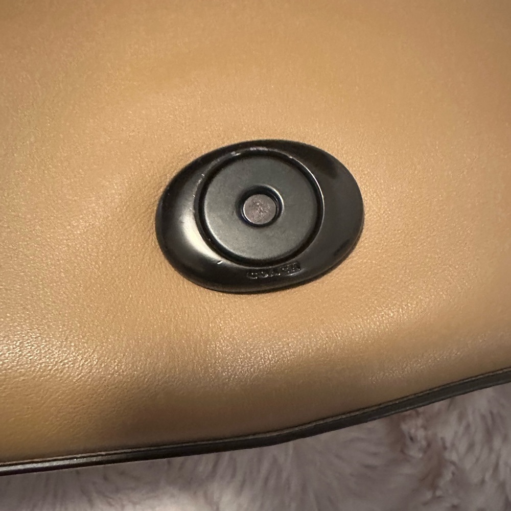 Coach Soft Tabby Suede and Leather Shoulder Bag in Tan with Black Hardware - Picture 8 of 14